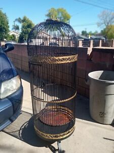 Large Vintage Wrought Iron Classic Bird  Cage Stands 58