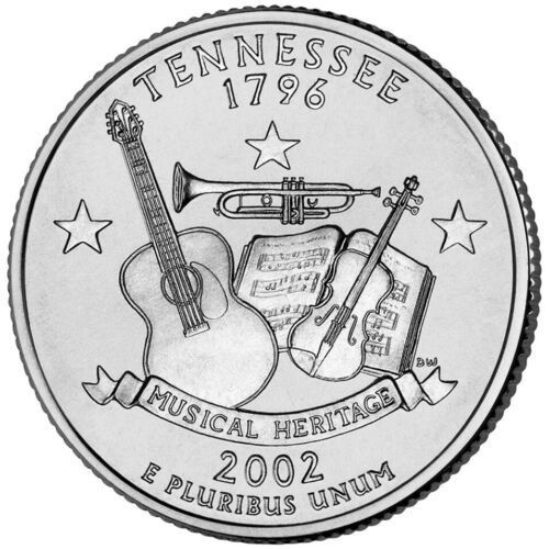 2002 D Tennessee State Quarter.  Uncirculated From US Mint roll.
