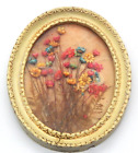 Vintage Oval Framed Dried Pressed Flowers 6