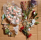 Miniature Faux Artificial Flower Bunches Vtg NOS Lot of 9 Pieces