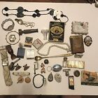Vintage Estate Mixed Toy Lot Granny Grandpa Junk Drawer Finds Watch Jewelry 098