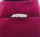 Vintage 14kt White Gold Tiny Diamond Ring Size 8 Fast Shipping