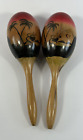 Pair of Wooden Maracas Musical Instruments Shakers Percussion