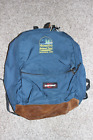 Vintage Eastpak Backpack Leather Blue Hiawatha National Forest 2000