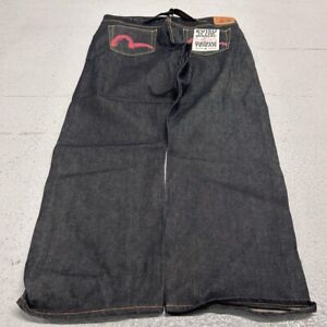NWT Rare VTG Evisu Men's Denim Deadstock Dark Jeans Size 42 Y2K Hip Hop Baggy