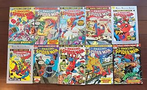 10 issues AMAZING SPIDER-MAN #132 to #155 comics....$350 VALUE....ONLY $49.95!
