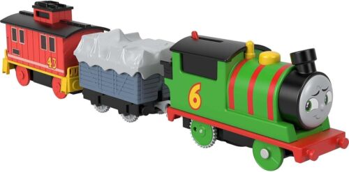 Thomas & Friends Motorized Toy Train Percy Battery-Powered Engine & Brake Car