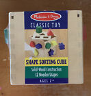 Melissa & Doug Shape Sorting Cube - Classic Wooden Toy with 12 Shapes - Ages 2+