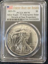 2021 S T1 Silver Eagle PCGS MS70 First Day Of Issue