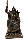 Zeus Sitting On Throne Bronze Finish Sculpture - Purchased In Greece