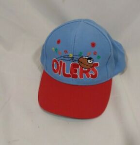 Vintage 80's 90's NFL LOGO 7 Houston Tennessee OILERS Blue Juniors Trucker Hat