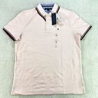 Tommy Hilfiger Polo Shirt Mens Medium Pink Quick Dry Rugby Causal Everyday New