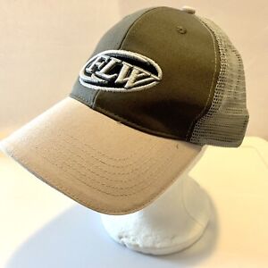 FLW Fishing Hat FLW CAP Fishing Outdoors Hunting Trucker Gray Adjustable Strap