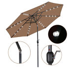 Patio Umbrella 32LED Lights 10 FT Solar Powered Solar Umbrella w/ Tilt and Crank