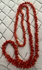 Amazing Vintage Coral Necklace Strand Red Orange