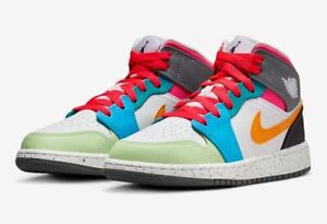 Nike Air Jordan 1 Mid SE (GS) Shoes Multi-Color FN1190-100 Youth/Women's NEW