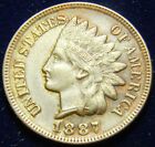 1887 INDIAN HEAD CENT PENNY, GRADE IS AU++, 4 DIAMONDS, SOME MINT LUSTER