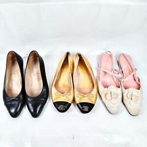 Chanel Shoes Set 3 pieces set   Leather Canvas Gold Leather 3350758