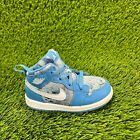 Nike Air Jordan 1 Mid Toddler Size 7C Blue Athletic Shoes Sneakers DM8950-400