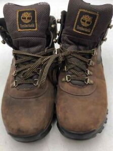 Timberland Mens Brown Leather Round Toe Lace Up Ankle Hiking Boots Size 11.5W
