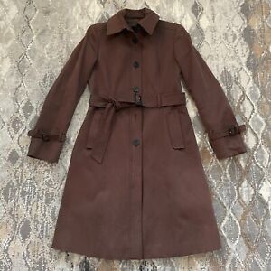 Burberry London Women's Brown Belted Trench Coat W/ Removable Wool Lining Sz 8R