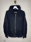 Polo Ralph Lauren Men’s Large Full Zip Hoodie Sweater Black Red Embroidered
