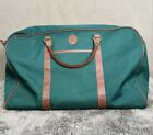 Vtg Polo Ralph Lauren Fragrance Duffle Bag  Green Large Travel Leather Handles