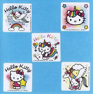 15 Hello Kitty Unicorn - Large Stickers - Party Favors - Rewards - Cat