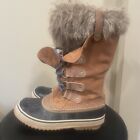 Sorel Women's Joan of Arctic Snow Boots Brown US Size 7.5 Lace Up Warm Winter