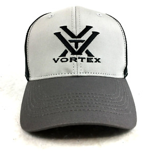 Vortex Hat Cap Mens Snap Back Gray Black Mesh Truckers Hunting Scope