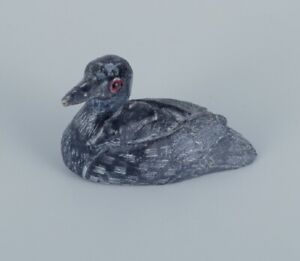 Grønlandica, figure of a bird made of soapstone. Wild duck.