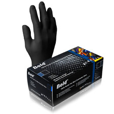 100 Black Nitrile Exam Gloves M Medium, 5 Mil, Aurelia Bold, Disposable