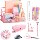 New ListingKAAKOW Pink Desk Organizers and Accessories Office Supplies Set Stapler,