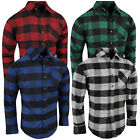 Mens Plaid Flannel Shirt Soft Big Checker Pattern Chest Pocket Casual Up To 5XL!