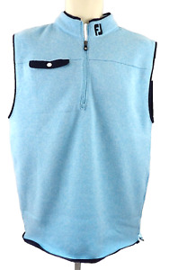 FootJoy Mens 1/2 Zip Sleeveless Pullover Vest Windbreaker Blue Size Medium