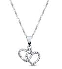 Jared Twin Hearts Necklace 1/8 ct tw Diamonds 10K White Gold