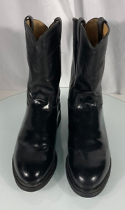 Justin Boots Mens 11.5 EEE Black Ropers Cowboy Western Leather Style 3170