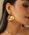 Extra Chunky Gold Hoop Earrings Big Large Gold Tone Wide Hoop Earrings for Women