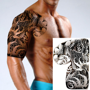 Men Temporary Tattoos Large Body Art Painting Shoulder Chest Arm  Totem Dragon