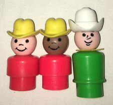 Vintage Fisher Price Little People Lot Farmers Cowboys For Farm or Western Town