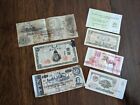 Vintage International Paper Money Lot of 7 Japanese, Russian, Romanian
