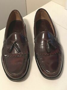 Hanover Men's Size 12 D/B 2579 Burgundy Leather Tassel Dress Loafers USA