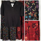 Prophecy by Sag Harbor Floral Midi Skirt M & Black Sweater Top PM Vtg 3-pc Set