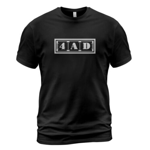 4AD Record Logo Men's Black T-Shirt Size S to 3XL