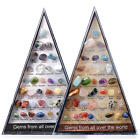 36 Piece Rock Collection Mineral Rocks & Gems w/ Identification Sheet in Box