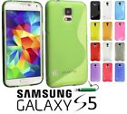 100% Gel Silicone Case TPU Cover/Skin For Samsung Galaxy S5 SV i9600 +Stylus Pen