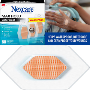 Nexcare Max Hold Waterproof Bandages Helps Waterproof Dirtproof and Germproof