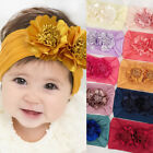 4pcs Baby Girls Kids Newborn Elastic Headband Two Flower Hair Band Headwear Ḿ