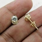 2Ct Round Cut Diamond Screw Back Created Stud Earrings 14K Yellow Gold Over