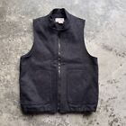 Vintage 90s Filson Mackinaw Wool Vest Liner Mens Size Small Charcoal Zip Up